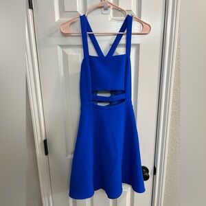 Express Size 2 Royal Blue Cutout Fit and Flare Dress Women’s Formal Club Etc